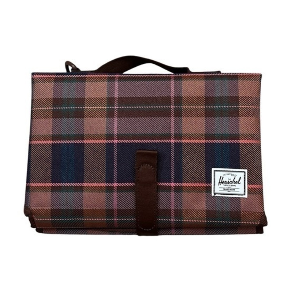 NWOT HERSCHEL Baby Diaper Changing Mat, Plaid, Folding, Travel, Portable